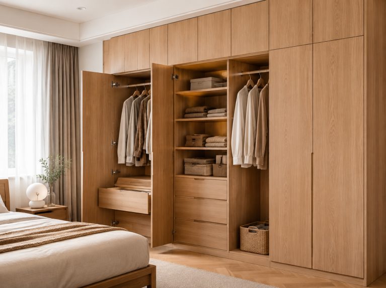 多层实木定制衣柜